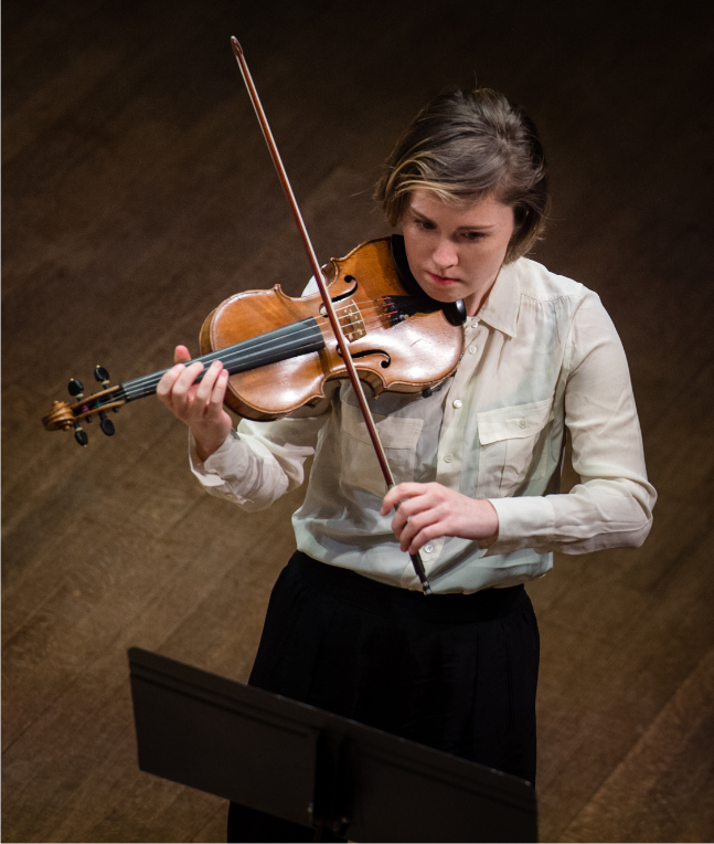 Student playing the violin